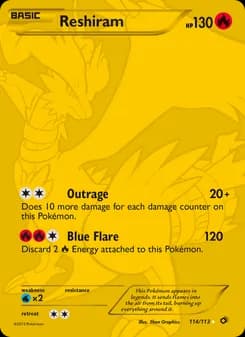 Reshiram Pokémon card