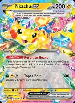 Pikachu ex Pokémon card