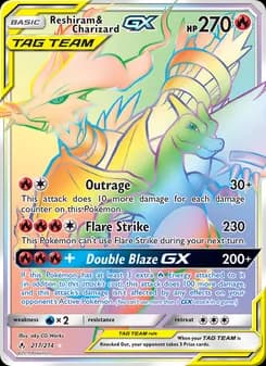 Reshiram & Charizard GX Pokémon card