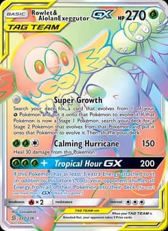 Rowlet & Alolan Exeggutor GX card image