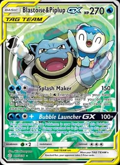 Blastoise & Piplup GX Pokémon card