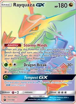 Rayquaza GX Pokémon card