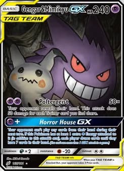 Gengar & Mimikyu GX Pokémon card