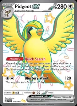 Pidgeot ex Pokémon card