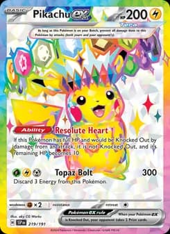 Pikachu ex Pokémon card