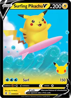 Surfing Pikachu V card image