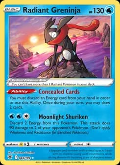 Radiant Greninja Pokémon card