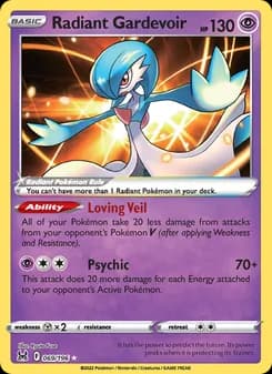 Radiant Gardevoir Pokémon card