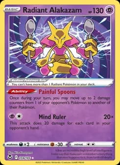 Radiant Alakazam Pokémon card